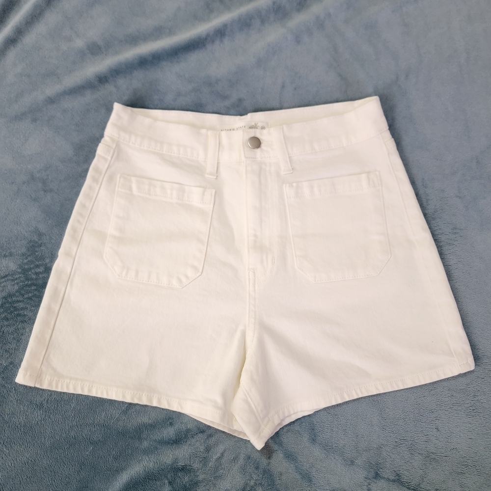 Altar'd State High Waist Sailor Tile White Shorts Size 27 - Picture 3 of 12